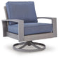 Half Moon Beach - Swivel Lounge With Cushion - Blue / Gray