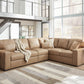 Bandon - Toffee - 3-Piece Sectional With Laf Loveseat - Leather Match - Forward Furniture