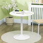 Modern Kitchen Table for 2 people, Round Dining Table with Steel Base for Living Room, Dining Room, White