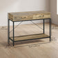 39" Vintage Console Table with Drawers - Brown