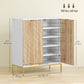 Shoe Storage Cabinet for 15 Pairs, Freestanding Shoe Cabinet with Doors and Adjustable Shelves for Hallway, White
