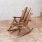 Wooden Outdoor Rocking Chair, Oversized Adirondack Patio Rocker with High Back and Slatted Seat, Carbonized