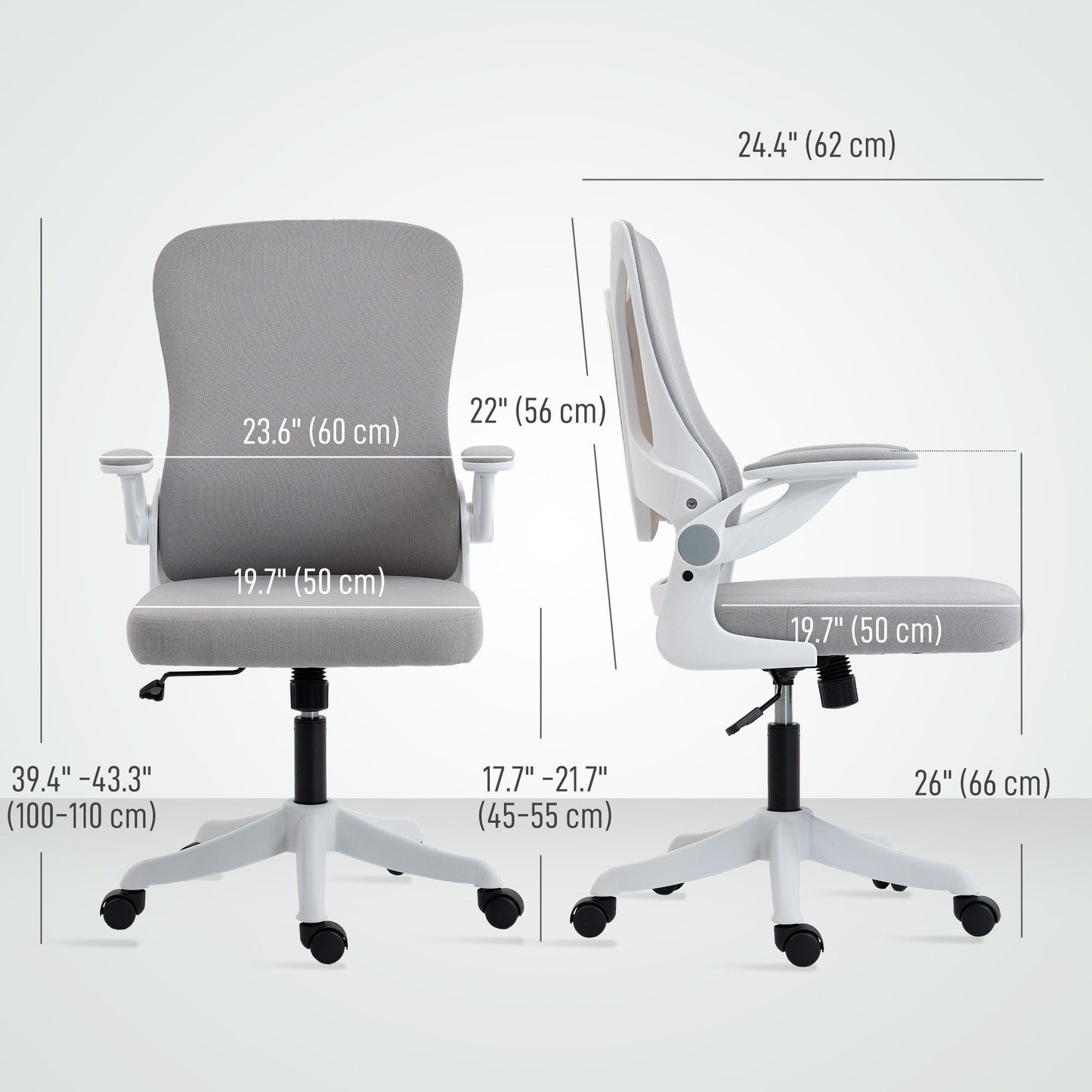 Ergonomic Office Chair with Adjustable Lumbar Support - Grey