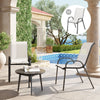 Set of 2 Outdoor Dining Chairs, Stackable Lawn Chairs with High Back, Breathable Mesh Seat for Garden Porch, Light Grey