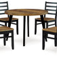 Blondon - Brown / Black - Dining Table And 4 Chairs (Set of 5)