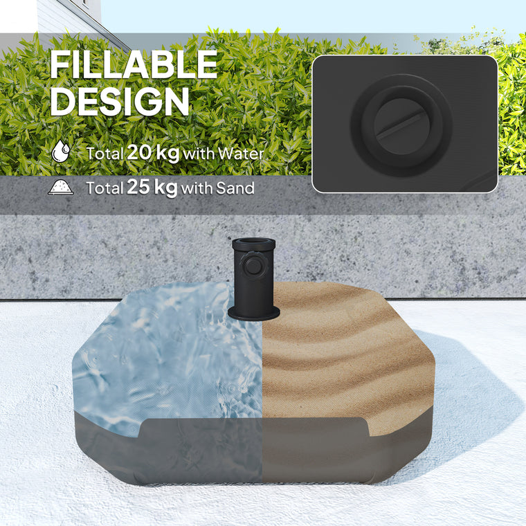 17.7" x 17.7" x 9.8" Black Square Umbrella Base