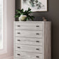 Vessalli - Black / Gray - Five Drawer Wide Chest