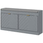 Upholstered Shoe Storage Bench with 2 Flip Drawers - Grey