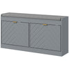 Upholstered Shoe Storage Bench with 2 Flip Drawers - Grey