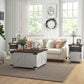 Coffee Table with Lift Top, 32" Farmhouse Center Table with Hidden Compartment for Living Room, Antique White
