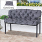 2 Seater Garden Bench Cushion, Soft Thick Outdoor Non-Slip 2 Seater Soft Pad With Backrest for Garden Patio, 52" x 43" x 4", Dark Grey