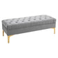Tufted Upholstered Entryway Shoe Bench - Grey