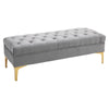 Tufted Upholstered Entryway Shoe Bench - Grey