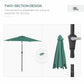 8.5FT Patio Umbrella, Round Garden Parasol with 6 Ribs, Market Sunshade Tilt Canopy w/ Crank Handle for Outdoor, Green