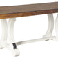 Valebeck - White / Brown - Rectangular Dining Room Table