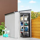 4.3' x 6.3' Outdoor Storage Shed Lean to Shed Outdoor Metal Tool Shed with Lockable Door and Air Vents, White