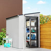 4.3' x 6.3' Outdoor Storage Shed Lean to Shed Outdoor Metal Tool Shed with Lockable Door and Air Vents, White