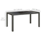 59" x 35" Aluminium Outdoor Dining Table for 6, with Glass Tabletop, Grey