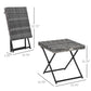 Rattan Coffee Table Folding Patio Outdoor Side Table Wicker for Balcony, Porch, Poolside, 15.75"x15.75"x15.75", Grey