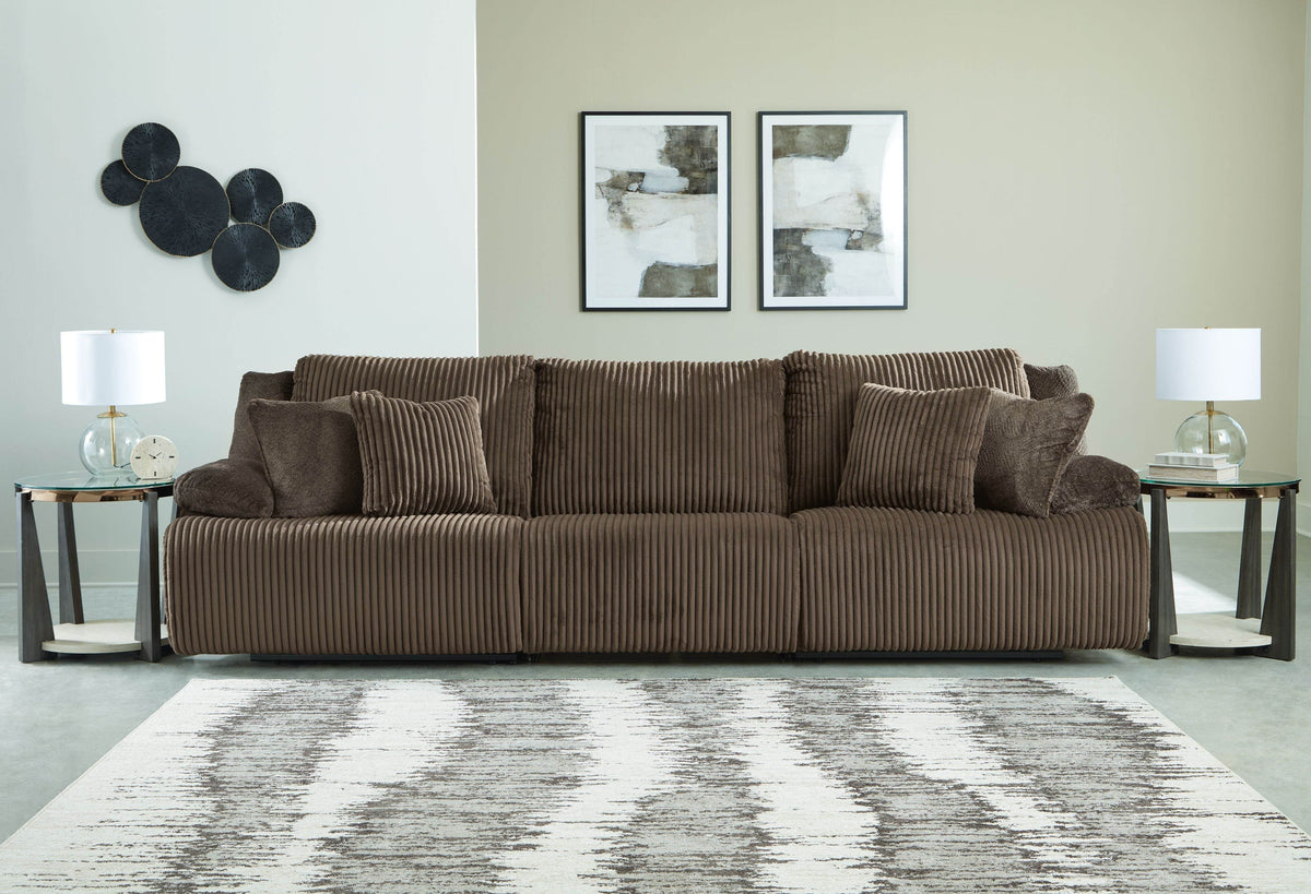 Top Tier - Chocolate - 3-Piece Sectional Reclining Sofa - Forward Furniture