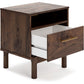 Calverson - Mocha - One Drawer Night Stand - Medium