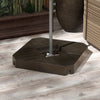 Offset Umbrella Base Outdoor Umbrella Weights, 132 lb. Capacity Water or 176 lb. Capacity Sand, Brown