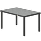 Rectangular Patio Table for 6, Outdoor Dining Table with Wood-Plastic Composite Top and Steel Frame for Garden, Grey