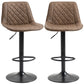 Bar Stools Set of 2, Swivel Counter Height Barstools with Back, Footrest, Adjustable Height, Dark Brown