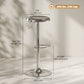 Steel Bar Stools Set of 2, Adjustable Counter Height Round Breakfast Barstools, Industrial Swivel Bar Chairs, Silver