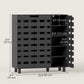Shoe Cabinet, 20 Pair Shoe Storage Cabinet with Hollowed-Out Doors, Black