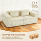 Corduroy 3-Seater Boneless Sofa - Beige