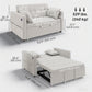 Convertible Sofa Bed with Pull-Out Sleeper and USB - Beige