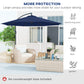 10' Deluxe Patio Umbrella, Outdoor Market Parasol, Banana Hanging Offset Sunshade with Crank, Cross Base, Navy Blue
