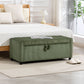 Corduroy Storage Ottoman End of Bed Bench - Dark Green