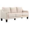3-Seater Linen Sofa with Pocket Spring - Beige