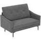 2-Seater Button-Tufted Sofa - Grey
