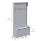 4-in-1 Hall Tree with Shoe Storage and Bench - Grey