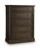 Wickenger - Five Drawer Chest - Dark Brown