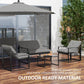 4 Piece Outdoor Furniture Set, Patio Conversation Set with Tempered Glass Table, Loveseat, Chairs, Cushions, Light Grey
