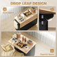 Kitchen Island on Wheels with Wood Drop Leaf, Charging Station, Rolling Kitchen Cart with Adjustable Shelf, Black