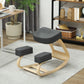 Ergonomic Kneeling Chair, Wood Kneel Stool with Thick Pads, Desk Knee Chair, Improve Posture, Dark Grey