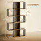 5-Tier S-Shaped Geometric Bookshelf - Rustic Brown