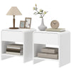 Nightstands Set of 2 with Drawer and Shelf - Distressed White
