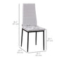 High Back Linen Dining Chairs Set of 4 - White