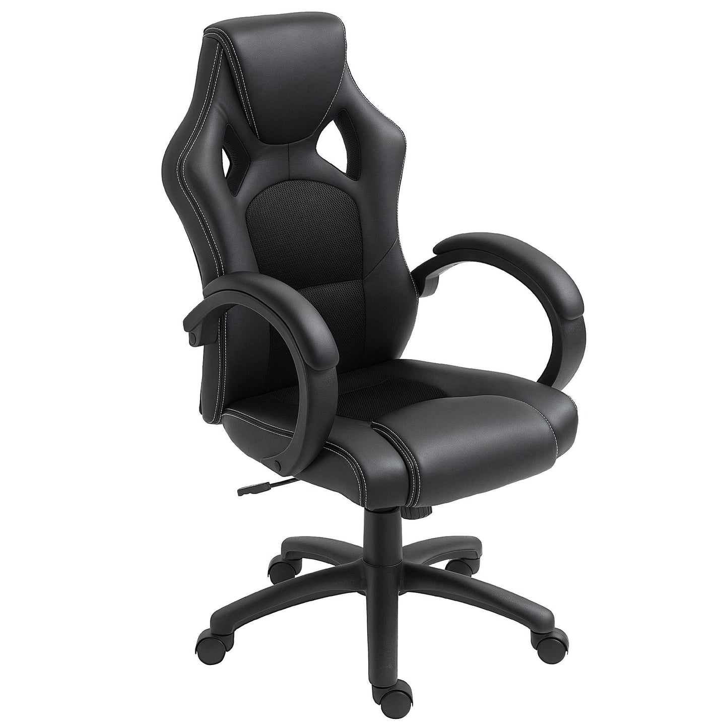 Racing Gaming Chair with Padded Headrest - Black