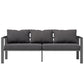 3-Seat Aluminum Outdoor Couch Patio Sofa with Cushions, Wide Seat, Armrests for Garden, Backyard, Balcony, Dark Grey