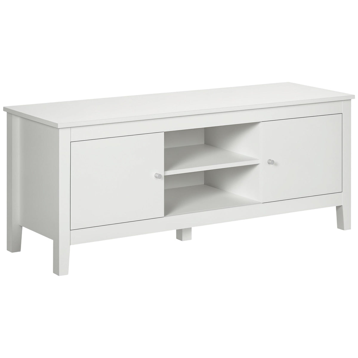 47.2" TV Stand with Storage Cupboards - White