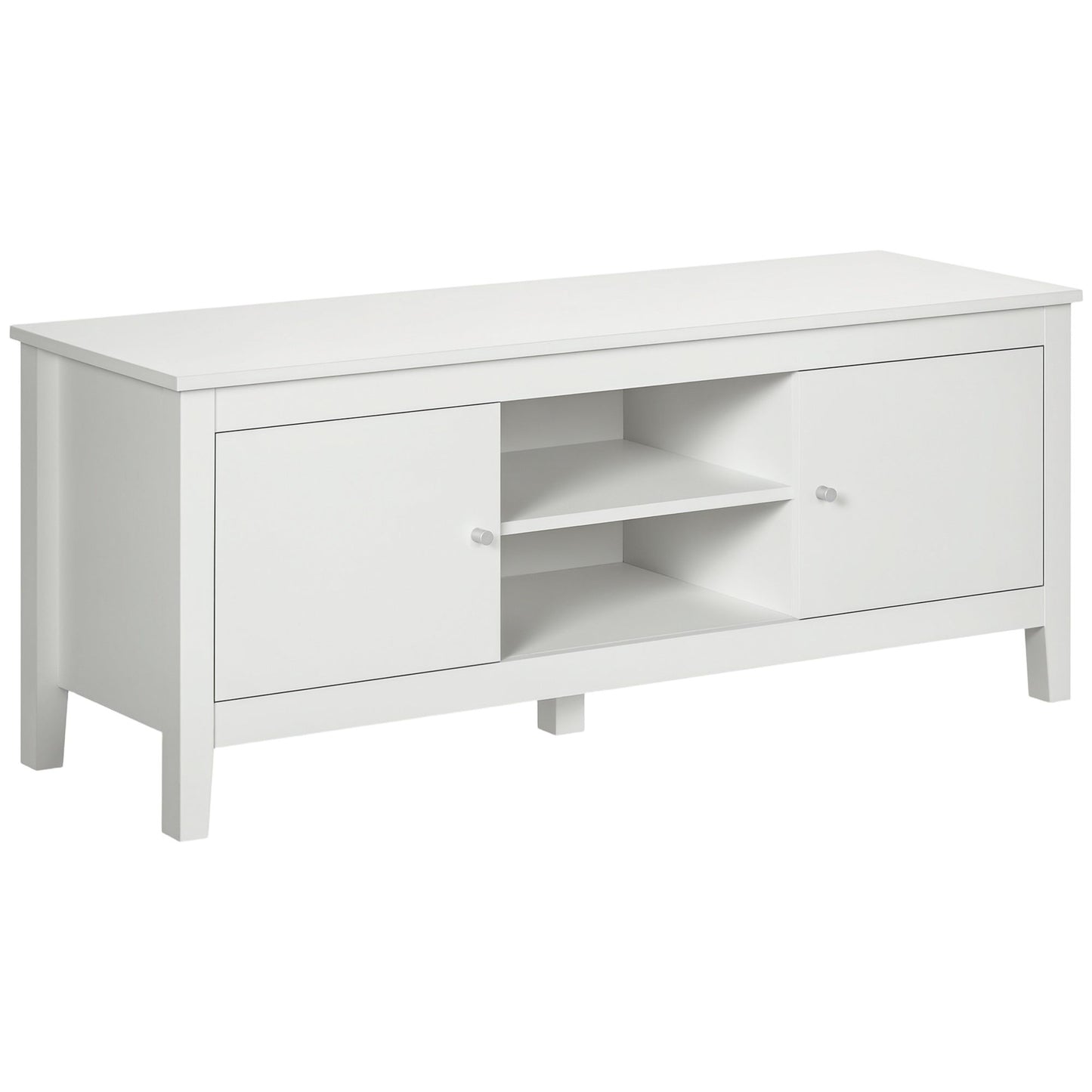 47.2" TV Stand with Storage Cupboards - White