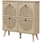 Shoe Cabinet for entryway, Shoe Storage Cabinet with 4 Flip Drawers and Adjustable Shelves for 20 Pairs of Shoes, Oak