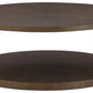 Brazburn - Dark Brown / Gold Finish - Round Cocktail Table